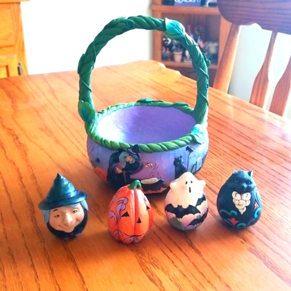 Jim Shore Halloween basket AUTOGRAPHED - Picture 3 of 12